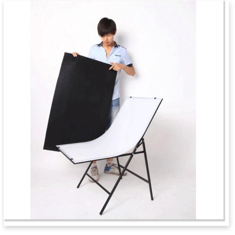 Ghế chụp sản phẩm lấy sáng StudioChair 60x100cm kèm phông nền trắng nhựa PVC