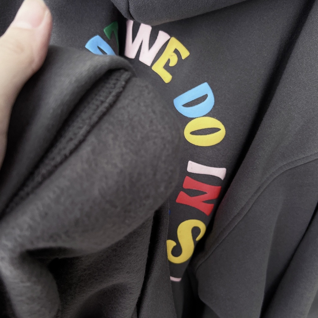 Áo Hoodie Nỉ Lót Bông Dây Kéo in chữ bảy màu form rộng ullzang Unisex