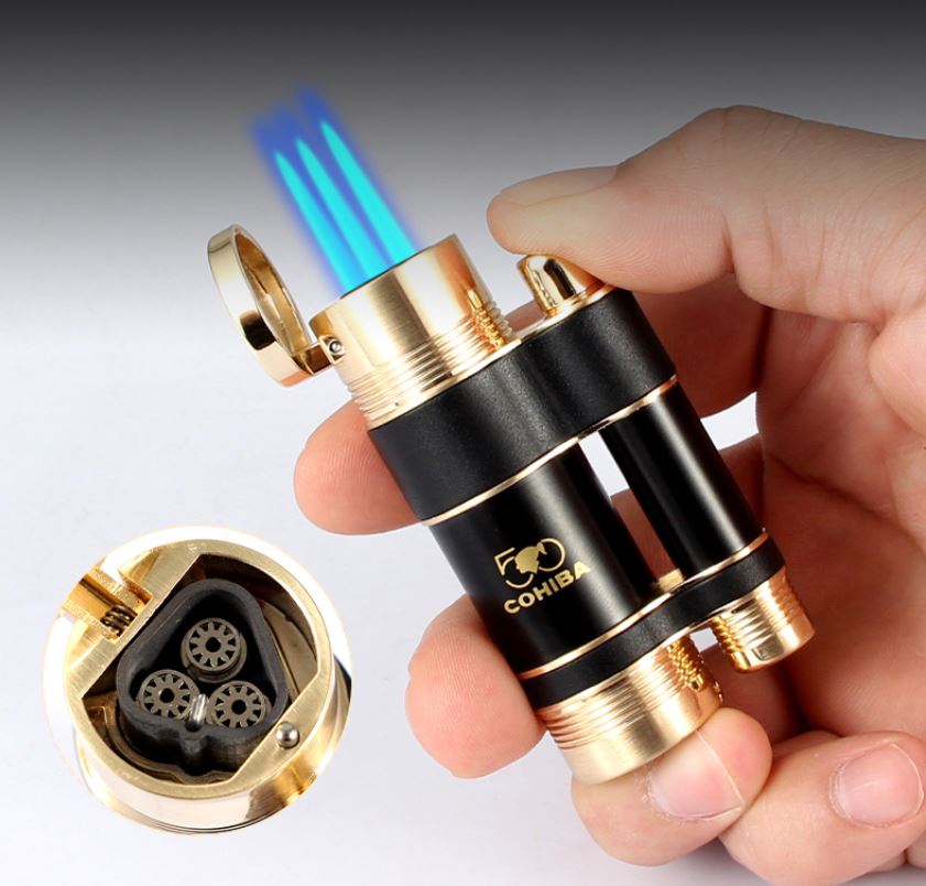 Vỏ Hột Quẹt Bật Lửa Khò 3 Tia Kiêm Đục  COB127 Đẹp Độc Lạ Lửa Khò Mạnh Mẽ - Dùng Gas Cao Cấp