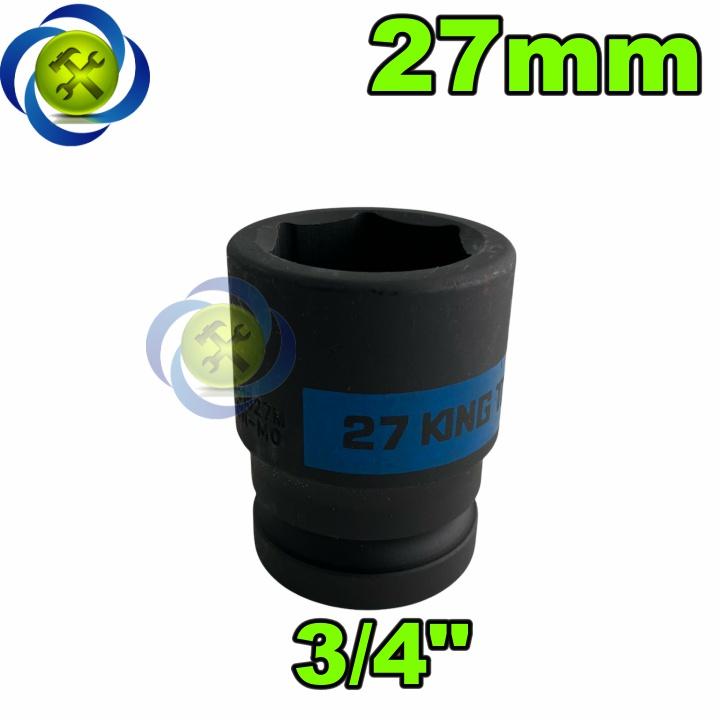 Tuýp 27mm 3/4 Kingtony 651527M loại ngắn 6 cạnh màu đen