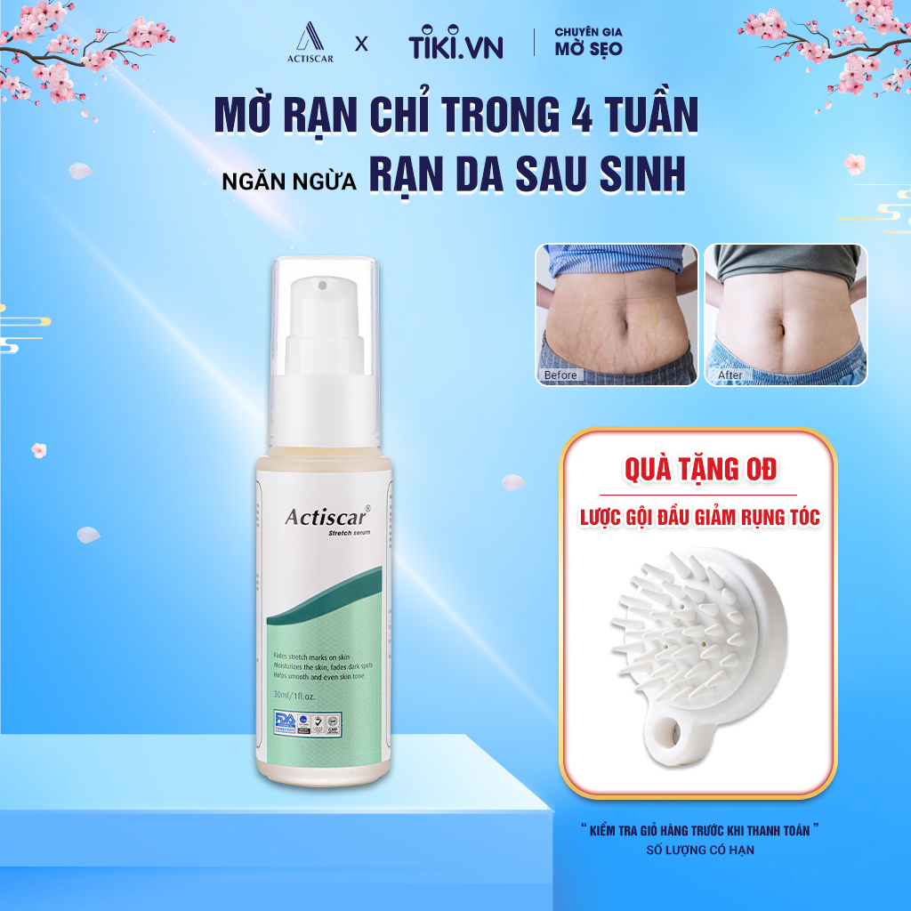 Serum Rạn Da Actiscar Làm Mờ Rạn Da, Mờ Sẹo, Đều Màu Da Sau Sinh 30ml