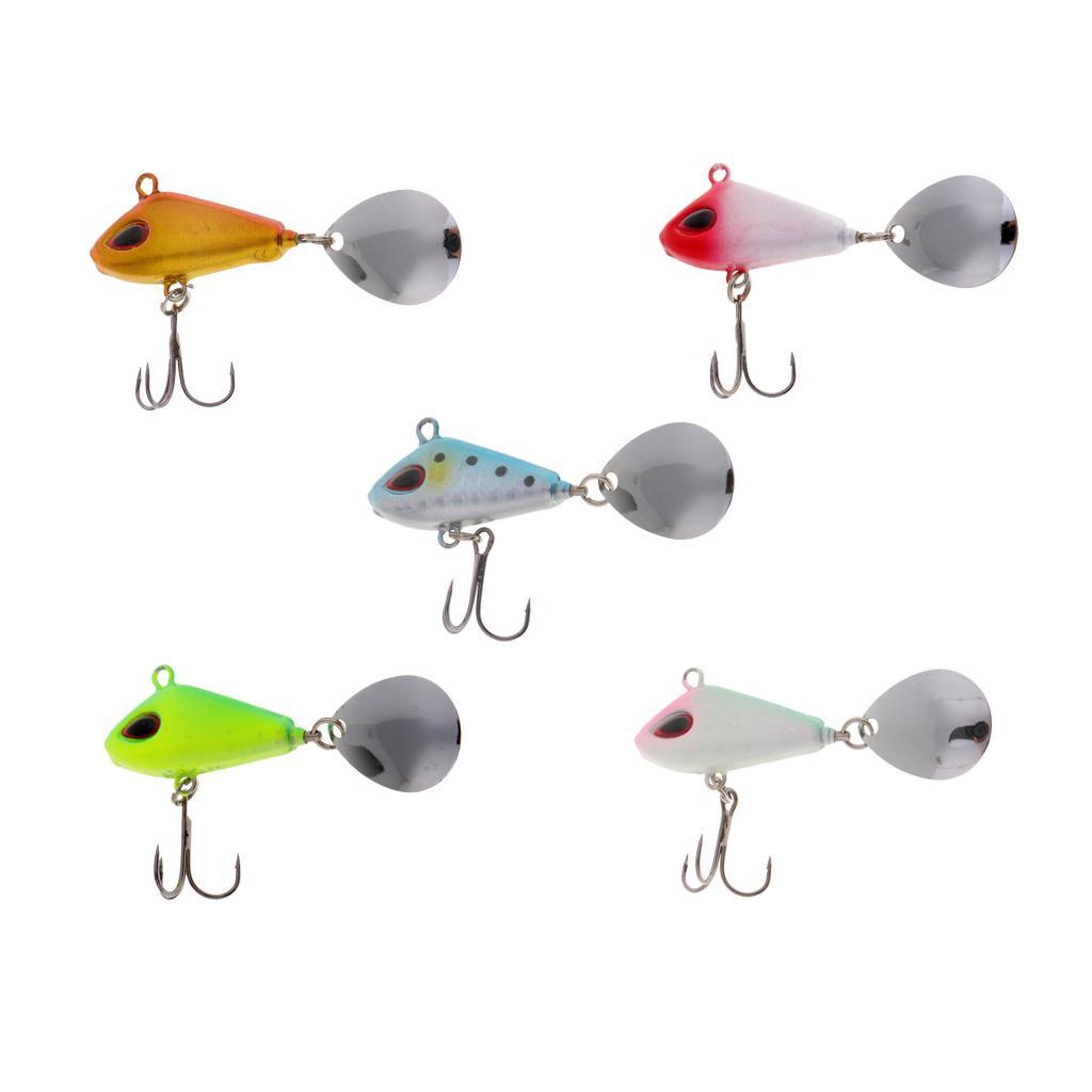 Metal Hard Sequins VIB Artificial Fishing Spoon Lure Life-like 3D Eyes Bait