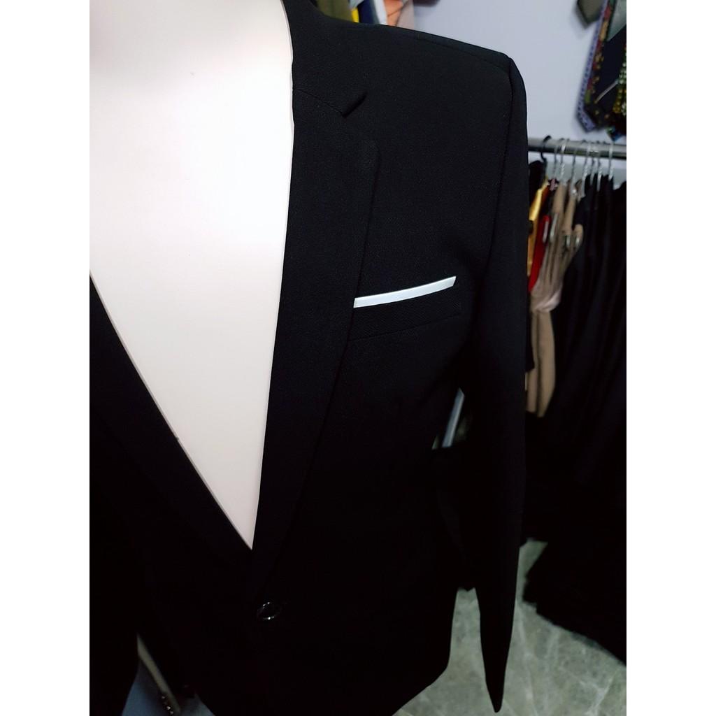 Áo vest nam form ôm body màu đen tuyền chất vải dày mịn co giãn