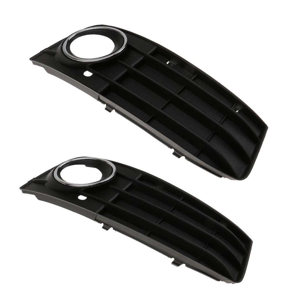 2x Front Bumper Fog Light Grill Cover+Chrome for Audi A4 A4L B8 2009-12