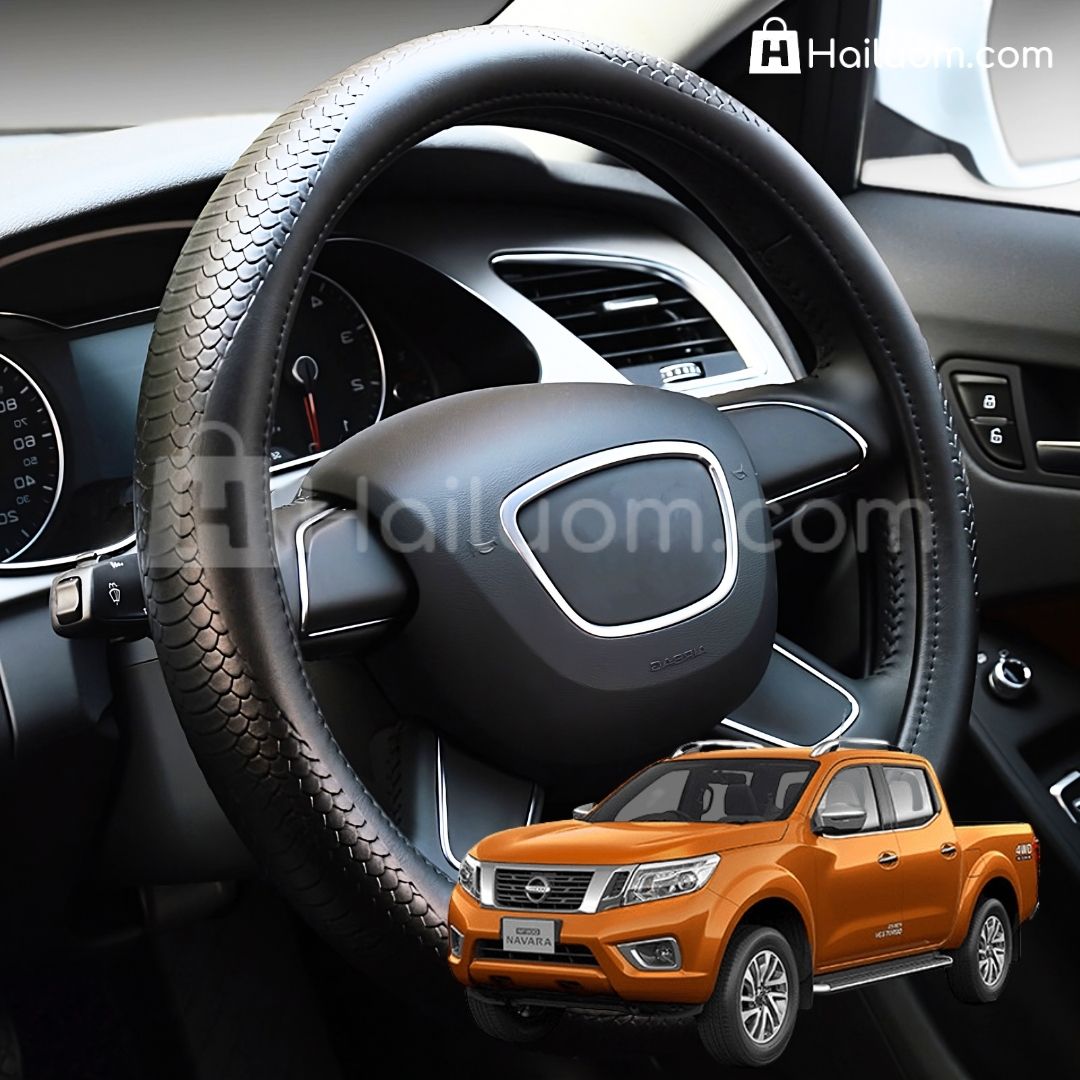Bọc Vô Lăng ô tô cho NISSAN NAVARA Da Thật Họa Tiết Da Rắn Cao Cấp