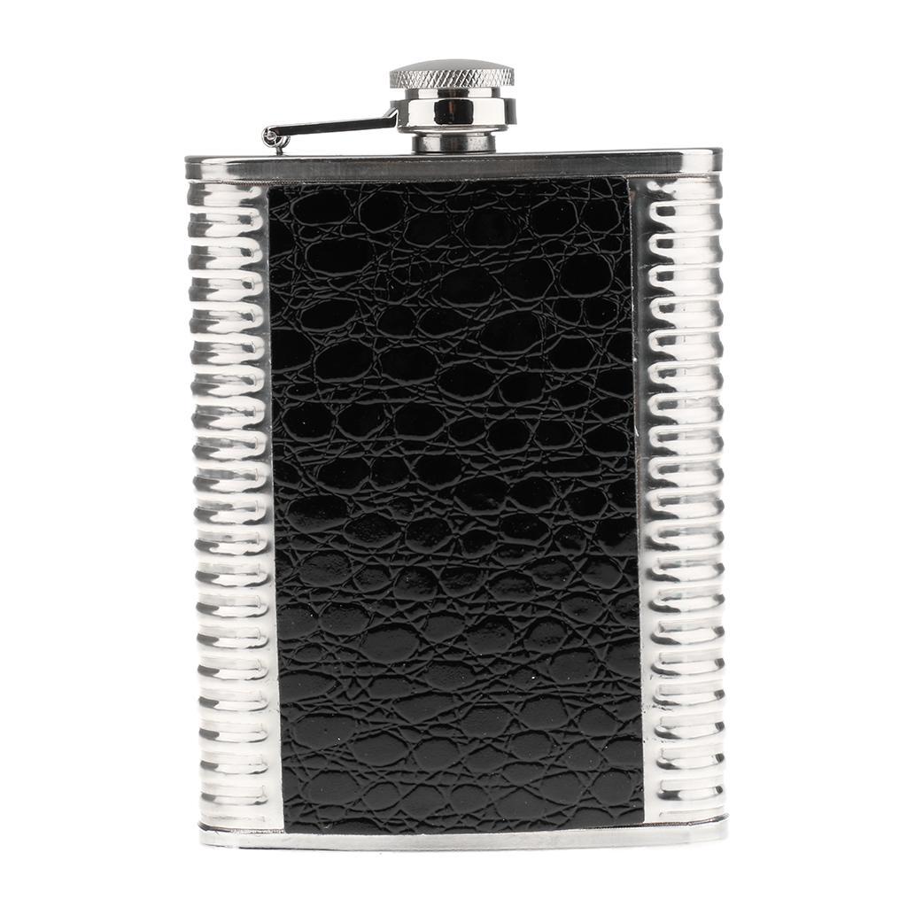 8oz Portable Stainless Steel Liquor Hip Flask Russia Camping Flagon Black