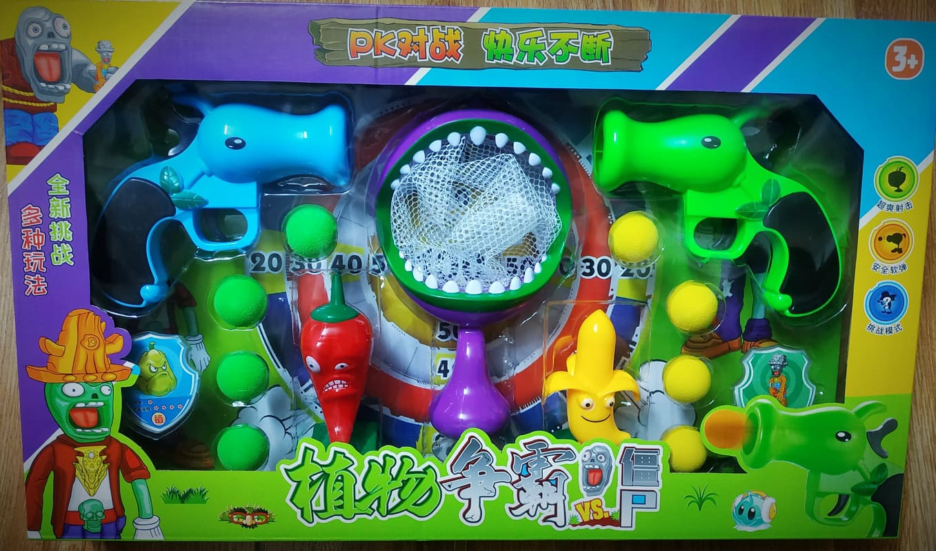 Bộ phụ kiện ống phóng xốp cỡ nhỏ cho trò chơi hoa quả nổi giận plants vs zombies phiên bản bắn đạn bông