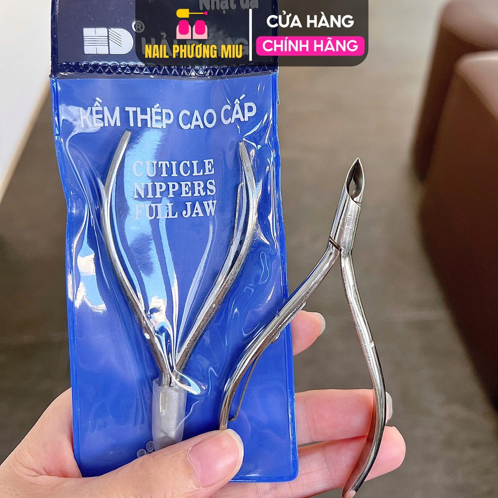 Kìm Nhặt Da HẢI ĐĂNG Màu Vàng Trắng Thép Cao Cấp Không Gỉ Làm Nail, Mũi Dài 1.5cm Đầu Vuông, Kềm Bán Nguyệt, Sắc Bén, Bền Lâu Nữ Women