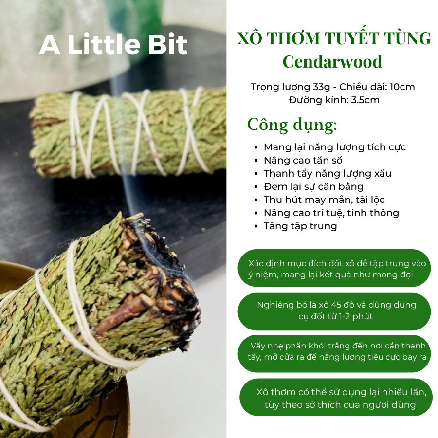 Xô thơm tuyết tùng (Cedar Sage) - Bó xô thơm Tuyết Tùng tăng cường năng lượng tích cực, nâng cao cảm xúc - A Little Bit