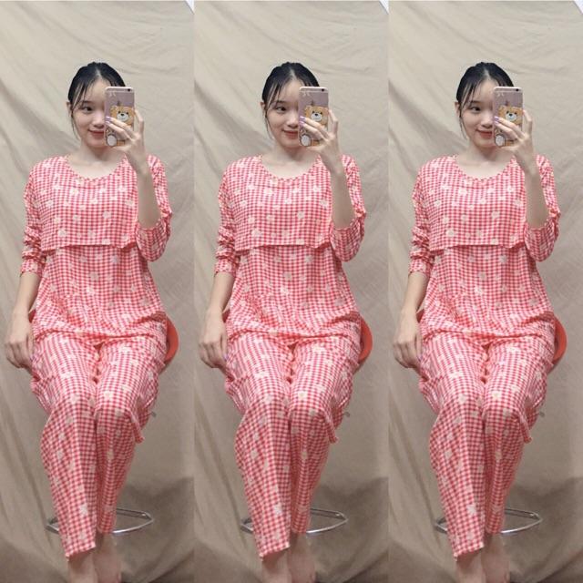 Bộ đồ sau sinh lanh chất mát có lật ti