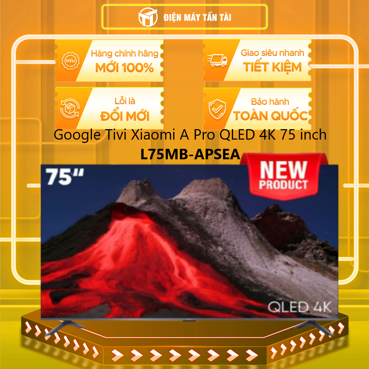 Google Tivi Xiaomi A Pro QLED 4K 75 inch L75MB-APSEA - HÀNG CHÍNH HÃNG - CHỈ GIAO HCM