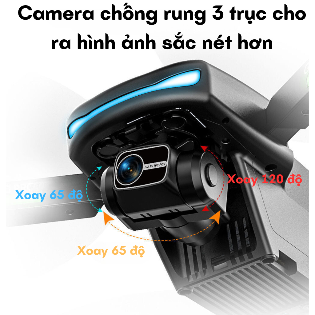 Flycam camera full HD siêu nét, Plycam M218 pro max tốt hơn Drone K998 Max có G.P.S pin trâu 3500 bay 30 phút - Hàng chính hãng