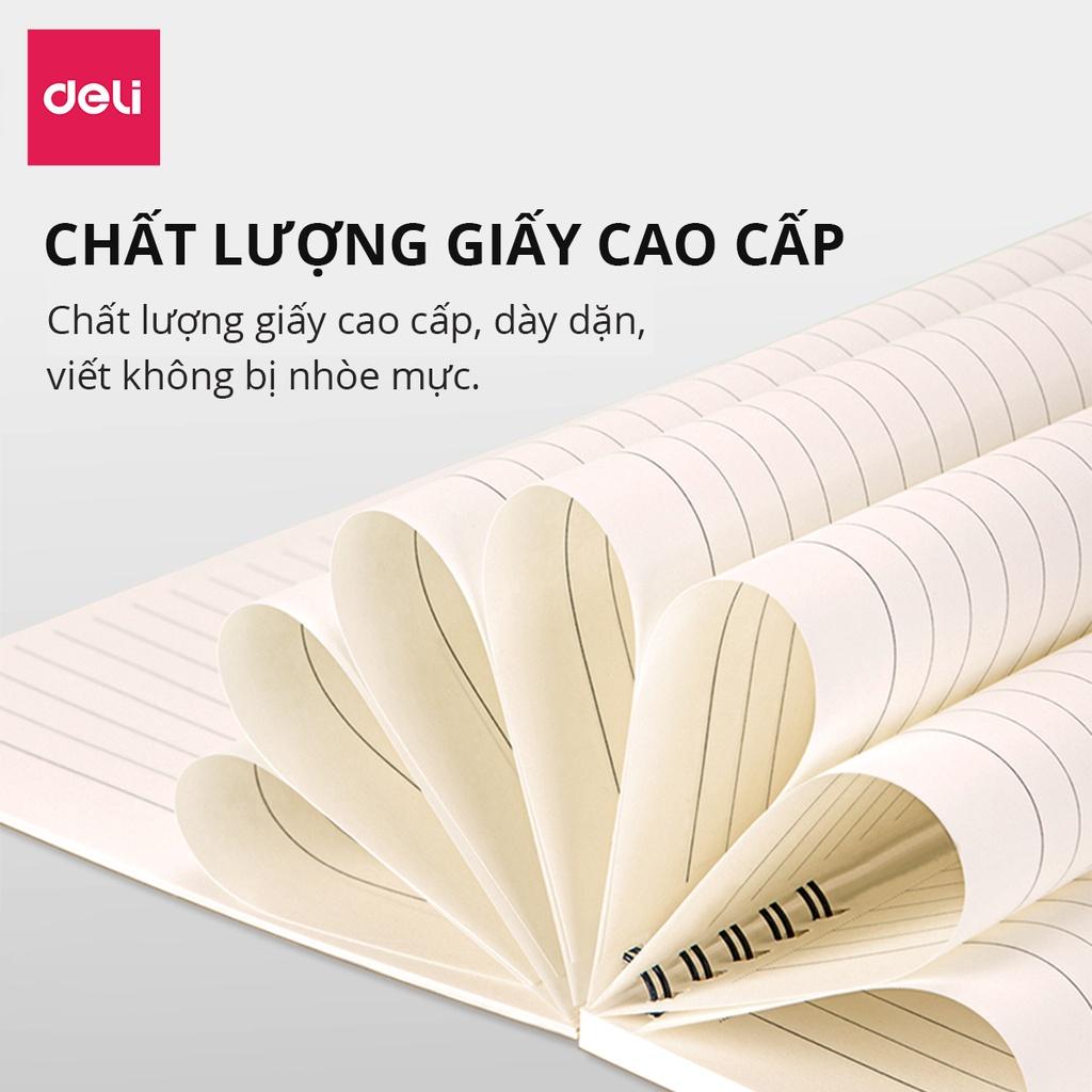 Sổ Còng Gáy Xoắn 10 Còng Bìa Kraft A5 60 Trang Kẻ Ngang Nusign Deli - Phù Hợp Làm Sổ Kế Hoạch Planner Sử Dụng Như Tập Vở Học Sinh - NS291