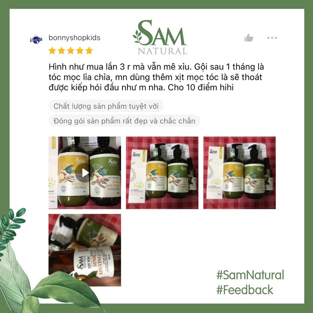 Dầu Gội Gừng Sinh Khương - Sam Natural