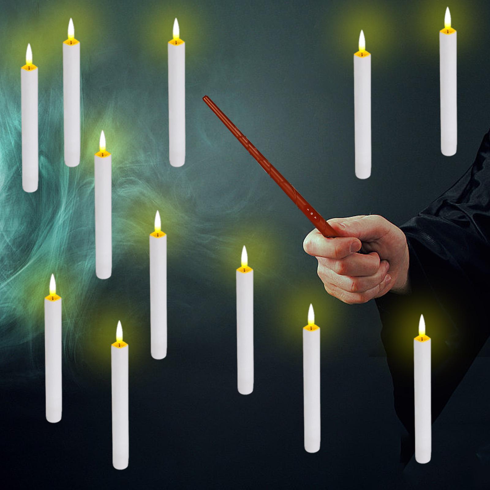 12 Pieces Flameless Floating Candles Ornament LED Electric Candles Hanging Candles for Halloween Festival Table Decoration