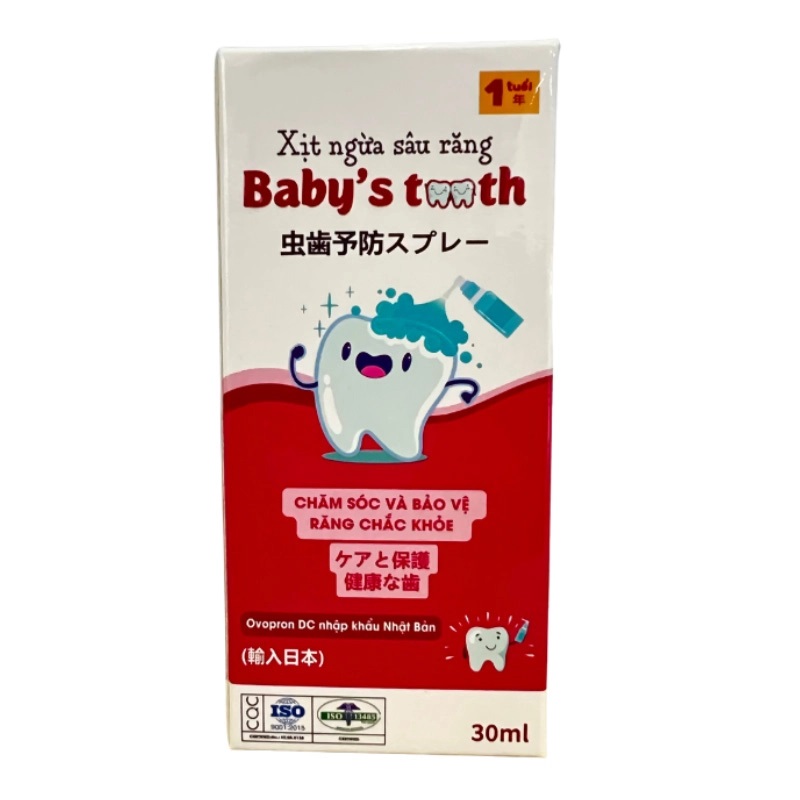 Xịt sâu răng trẻ em Baby's Tooth chống ngừa ngăn hôi miệng, sâu răng, ố vàng, hà mủn, sáng răng