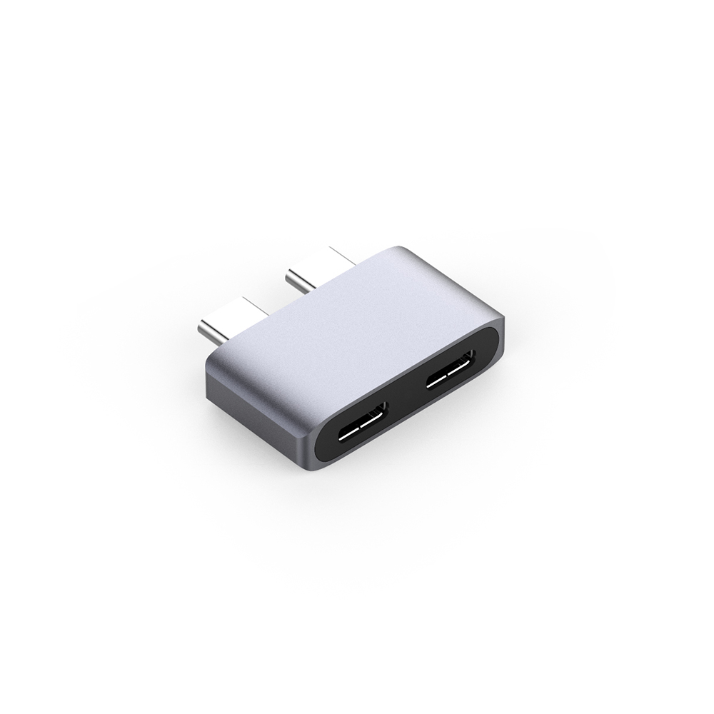 Bộ Chuyển Đổi Hub Kép USB Type-C Cho Macbook AIR 2018, Macbook Pro 2016/2017/2018 13 Inch / 15 Inch, Xám