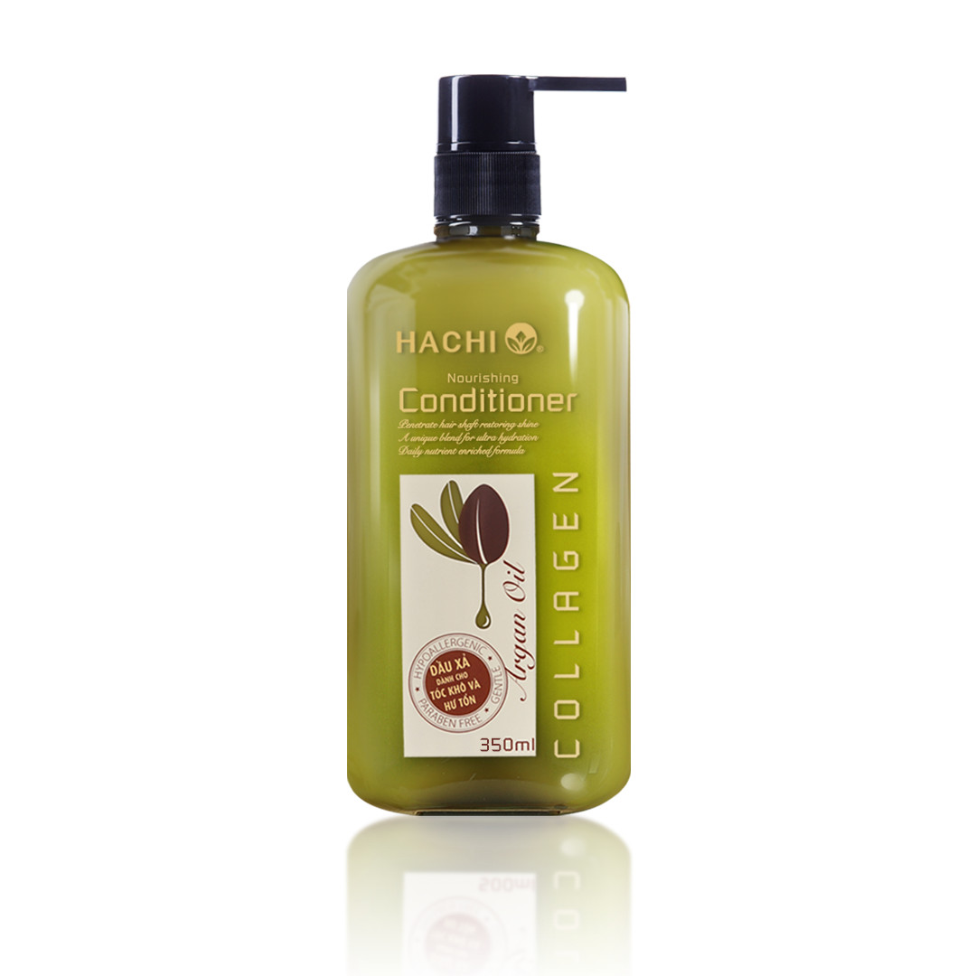 Bộ sản phẩm dầu gội - xả HACHI phục hồi hư tổn Argan - Nourishing