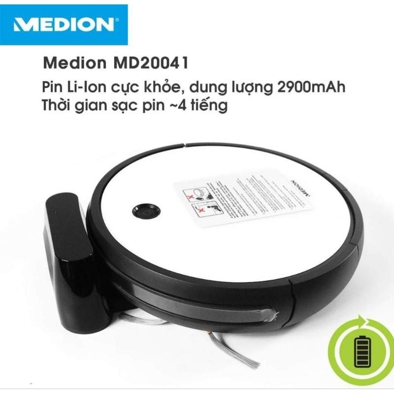 Robot Lau Nhà, Hút Bụi Medion MD20041 Intelligent 2in1 Cleaning With Extra Power Hàng nhập khẩu