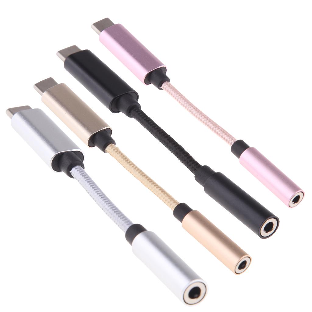 2 in 1 USB Type C Cable Fast Charge to 3.5mm Audio Headphone Adapter Converter Supports Audio and Charging for Motorola MotoZ, Letv