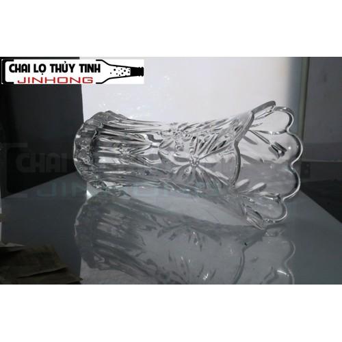 Bình bông lọ hoa thủy tinh cao 25cm TRẮNG