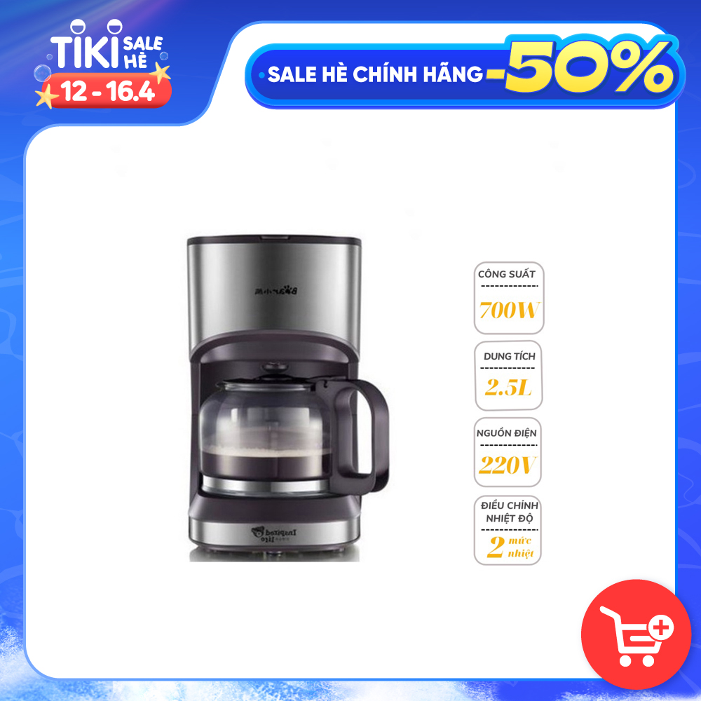 Máy Pha Cà Phê Tại Nhà Nhỏ Gọn Tiện Dụng BEAR KFJ-A07V1 Pha Cafe Dung Tích 700ml - Hàng Nhập Khẩu