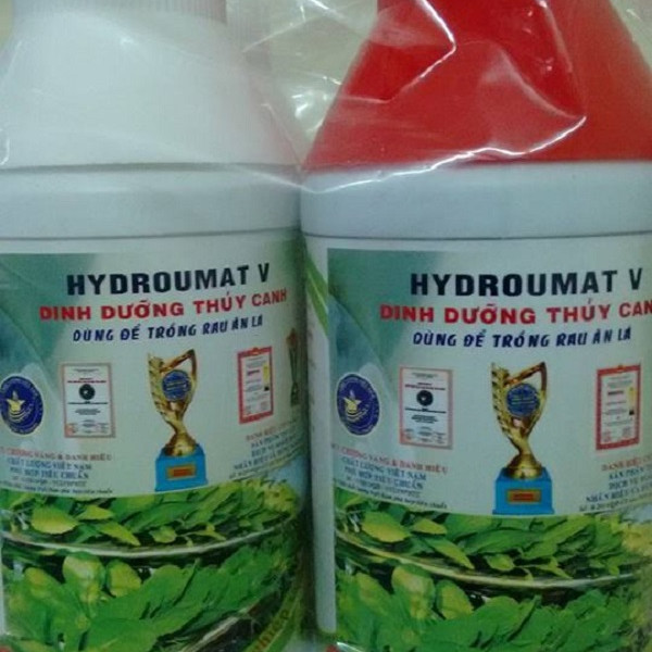 Combo 2 Chai Dung Dịch Thủy Canh Cho Rau Ăn Lá Hydroumat V Group A và Group B (500ml / Chai)