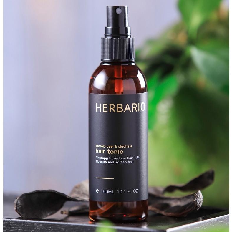 Nước dưỡng tóc tinh dầu vỏ bưởi và bồ kết Herbario 100ml pomelo peel &amp; gleditsia kích thích mọc tóc, giảm rụng tóc