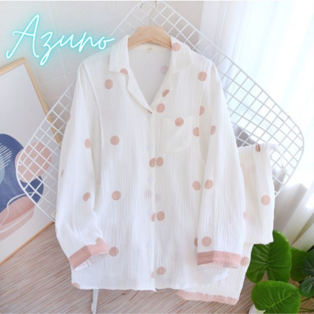 Đồ bộ, Pyjama Bầu Và Sau Sinh Dài Tay Azuno BZ185 Chất Liệu Đũi Cao Cấp Mặc Bốn Mùa Mát Mẻ