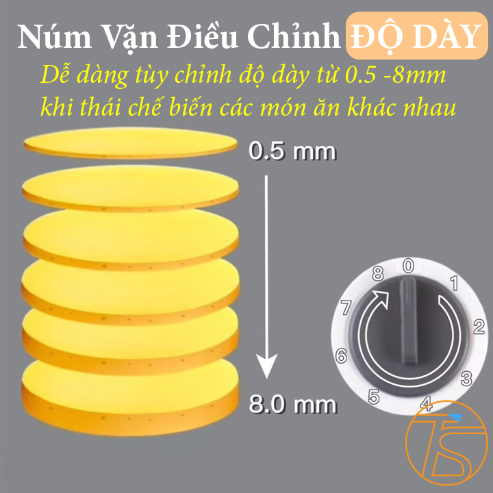 Dụng Cụ Bào Rau Củ Quả Cắt Thái Sợi Gấp Xếp Gọn Có Thể Điều Chỉnh Cắt Dày Mỏng Kèm Theo Chổi Vệ Sinh