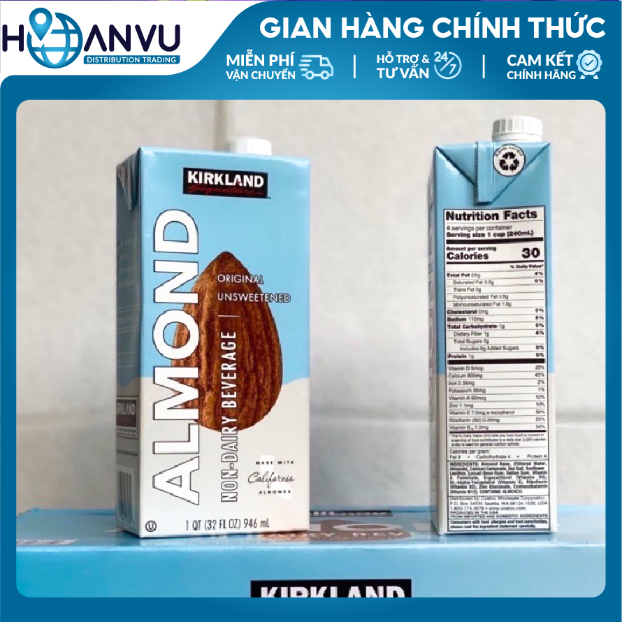 Sữa Hạnh Nhân Kirkland Signature Almond (946ml)