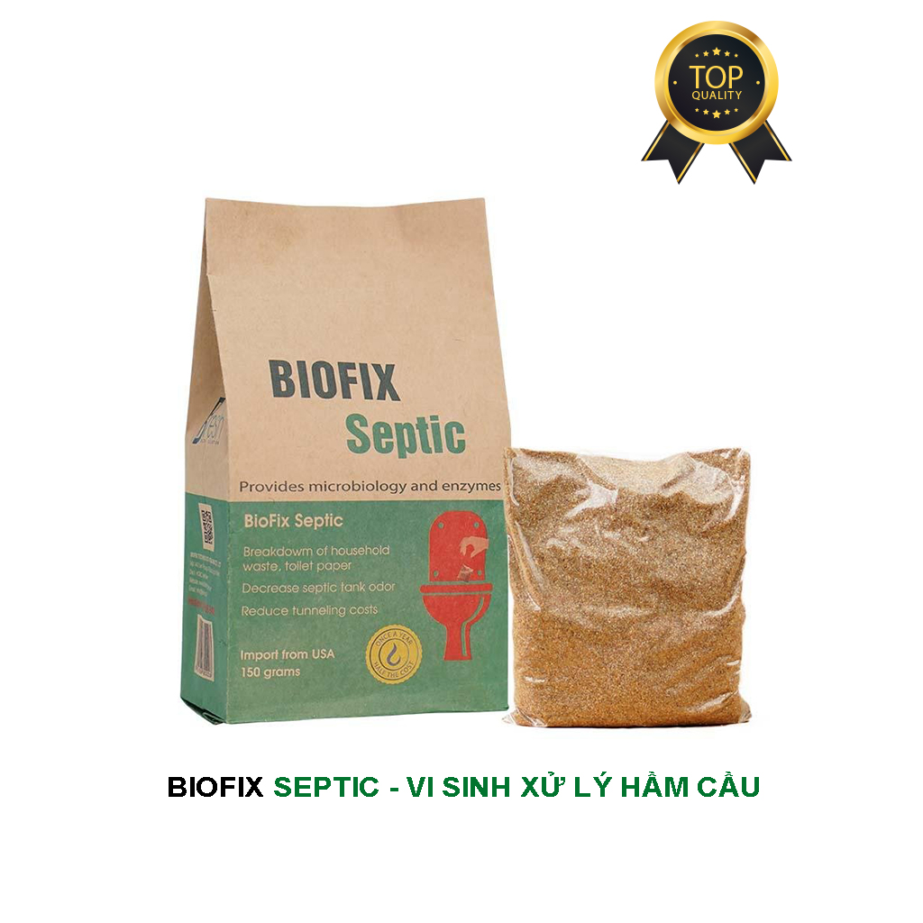 Vi sinh xử lý hầm cầu, hầm tự hoại, mùi hôi - Biofix Septic bịch 150 gram