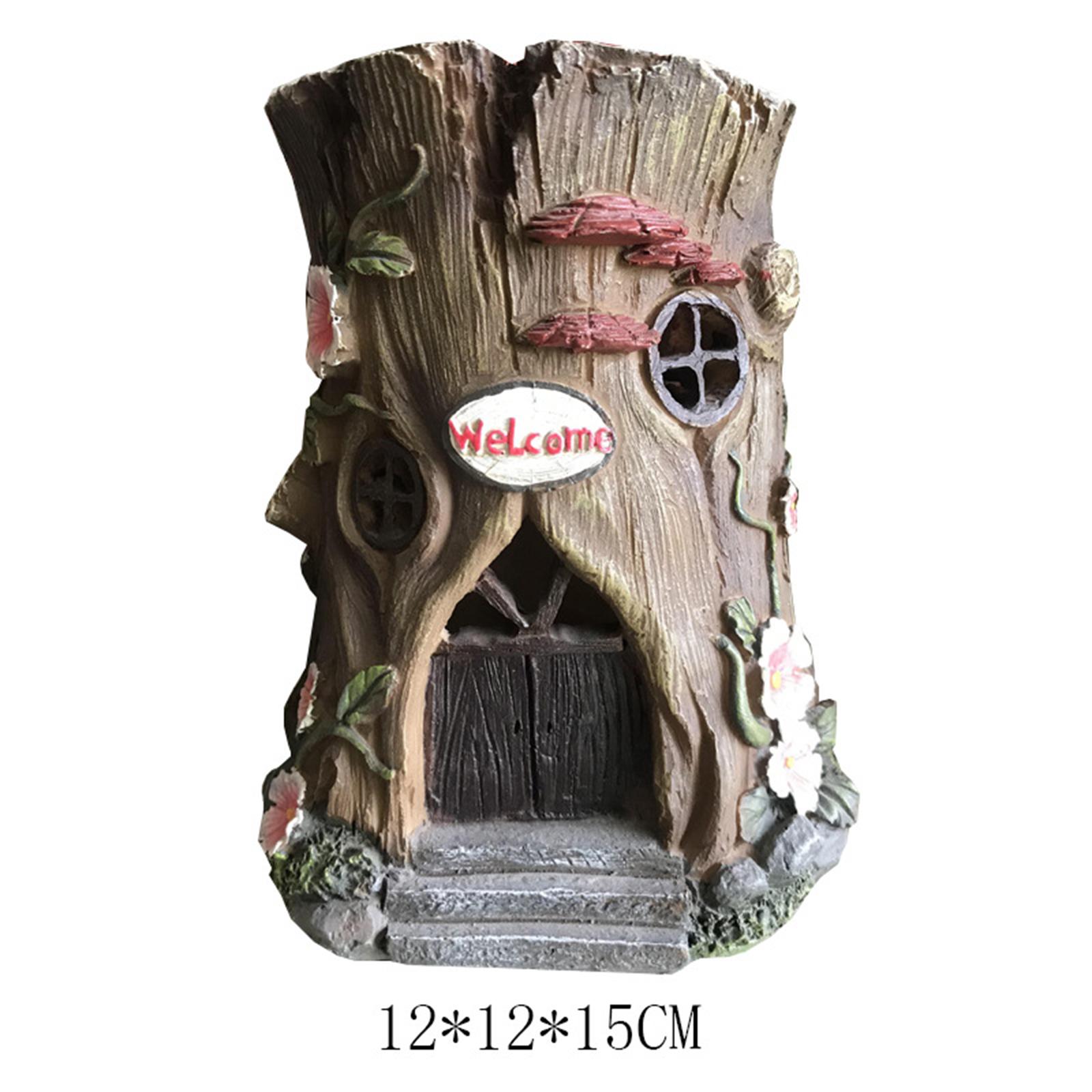 Resin WELCOME Tree Statue, Decoration, Rustic Indoor Outdoor Beach Yard, Room Home Decor, Yard Garden Desktop