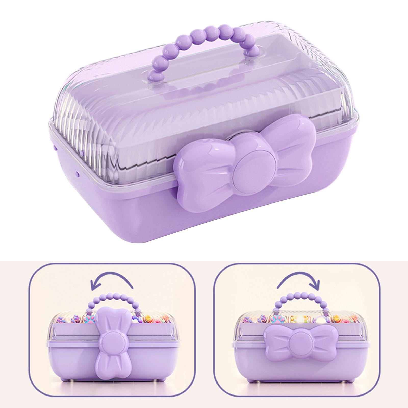 Girl Hair Accessories Storage Box Portable for Hair Pins Hair Bows Necklaces