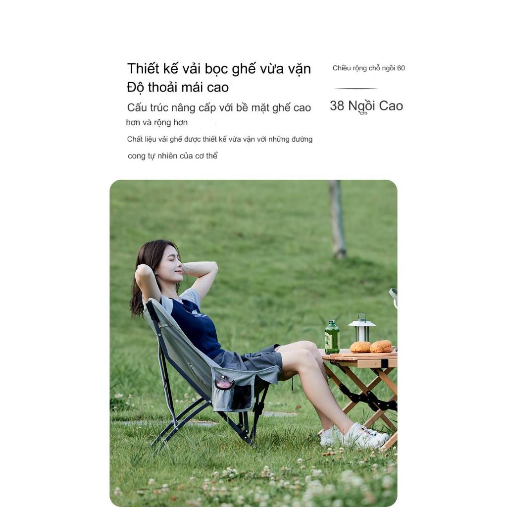 Ghế Gấp Dã Ngoại Naturehike CNK23JU0001 Ghế Mặt Trăng Câu Cá Trọng Tải 140kg