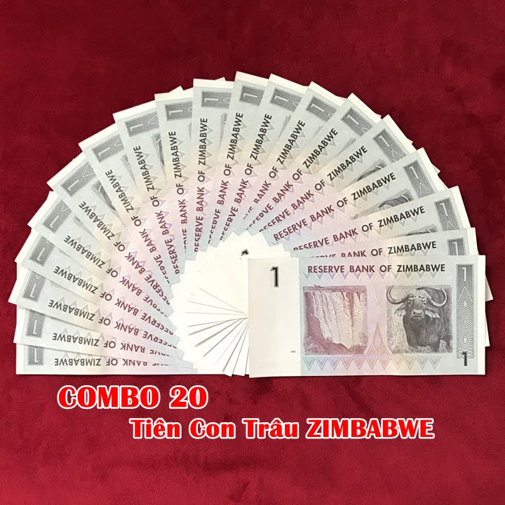 Combo 20 tờ lưu niệm hình con Trâu của Zimbabwe, dùng để sưu tầm, lưu niệm, làm tiền lì xì độc lạ, may mắn, ý nghĩa - TMT Collection - SP005075