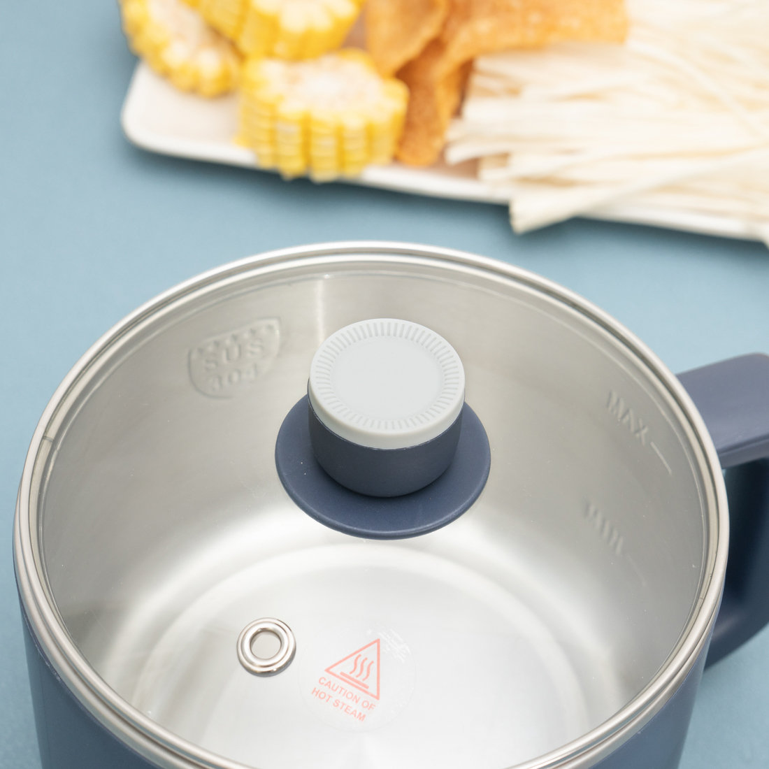 Nồi lẩu điện mini đa năng Kalpen P6 dung tích 1.8L kèm xửng hấp - Hàng chính hãng