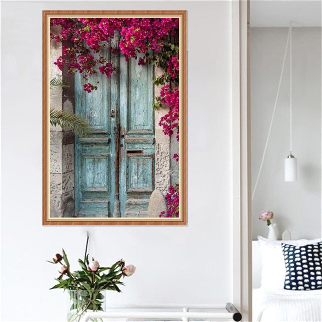 Embroidery 5D Floral Door Diamond Cross Stitch Crystal Unfinished Painting