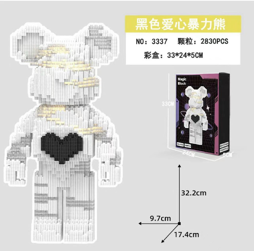 Đồ chơi lắp ráp, mô hình lắp ráp gấu Bearbrick size 33-35cm nhiều màu *** Nhận lắp sẵn***
