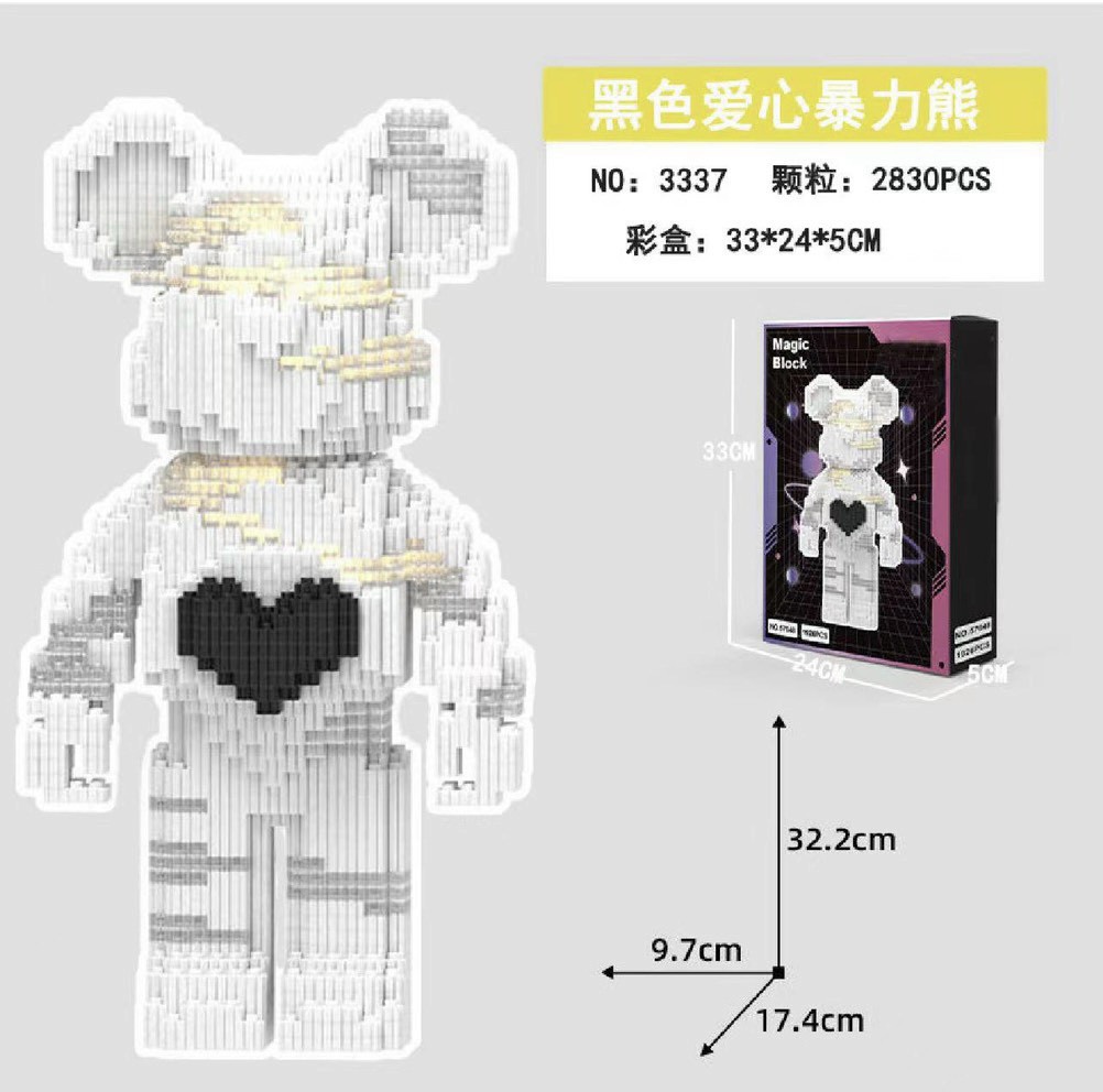 Đồ chơi lắp ráp, mô hình lắp ráp gấu Bearbrick size 33-35cm nhiều màu (tặng kèm búa)  *** Nhận lắp sẵn