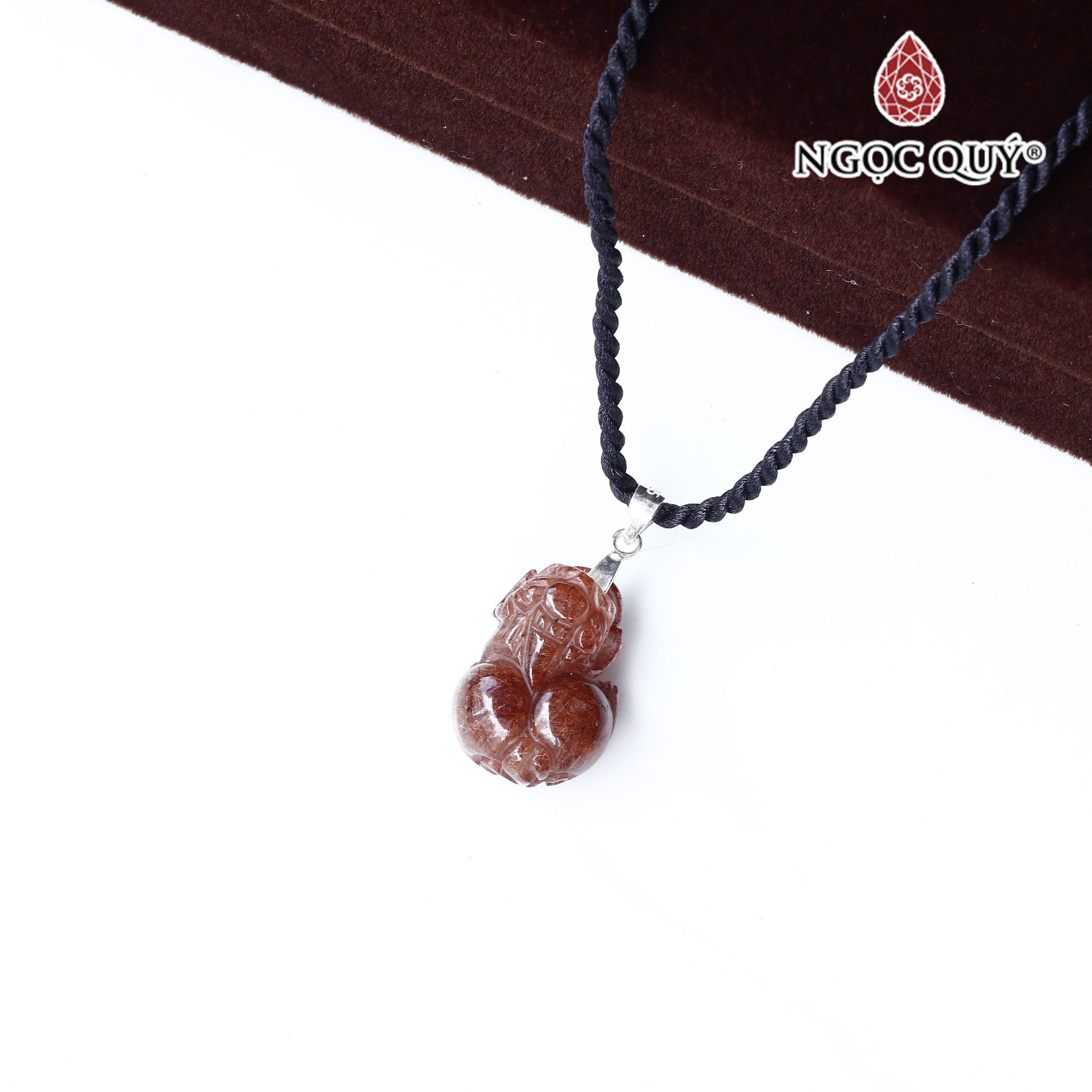 Mặt dây chuyền tỳ hưu thạch anh tóc đỏ hợp mệnh hỏa, thổ - Ngọc Quý Gemstones