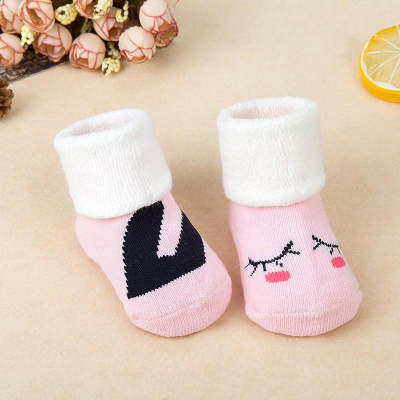 Tất bốt bé trai bé gái 0-3 tuổi cute - Tất vớ trẻ em lông xù cao cổ 2 lớp cho bé siêu yêu