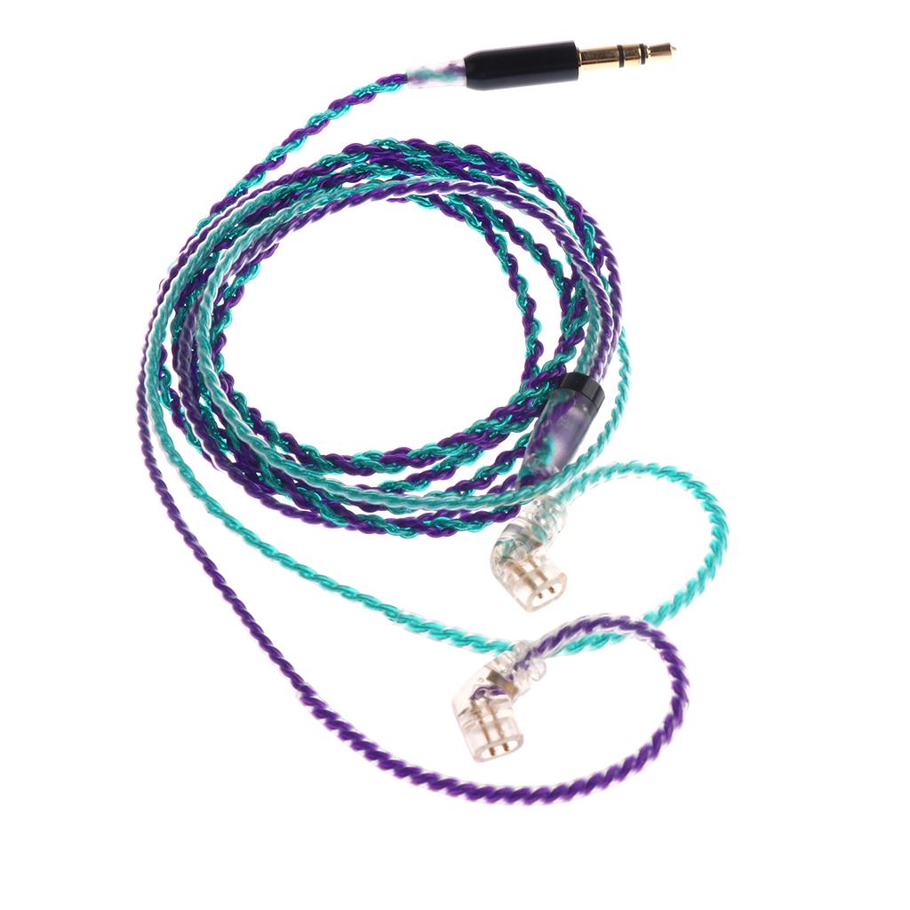 3.5mm Audio Cable Repair Braided Update Cord for Shure Earphone Colorfuls
