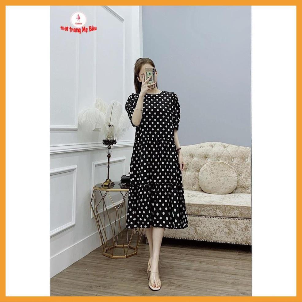 Váy Bầu Đẹp Chấm Bi ( ảnh thật) (shop Tatoco