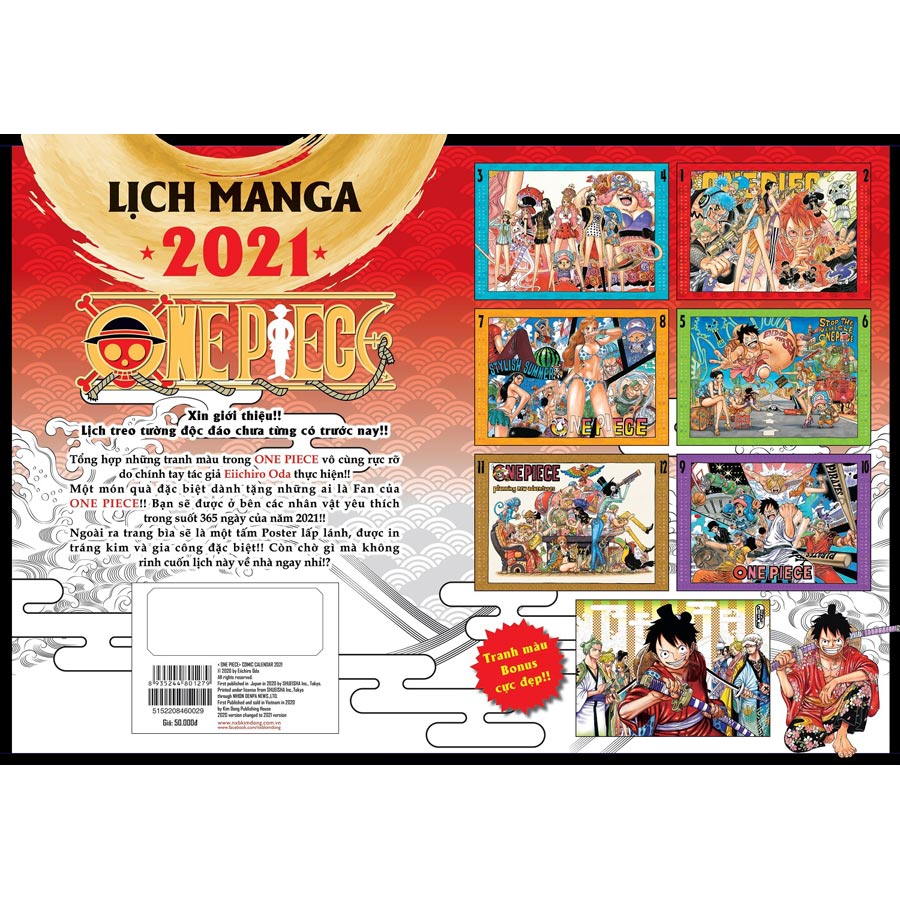 Lịch Treo Tường One Piece 2021