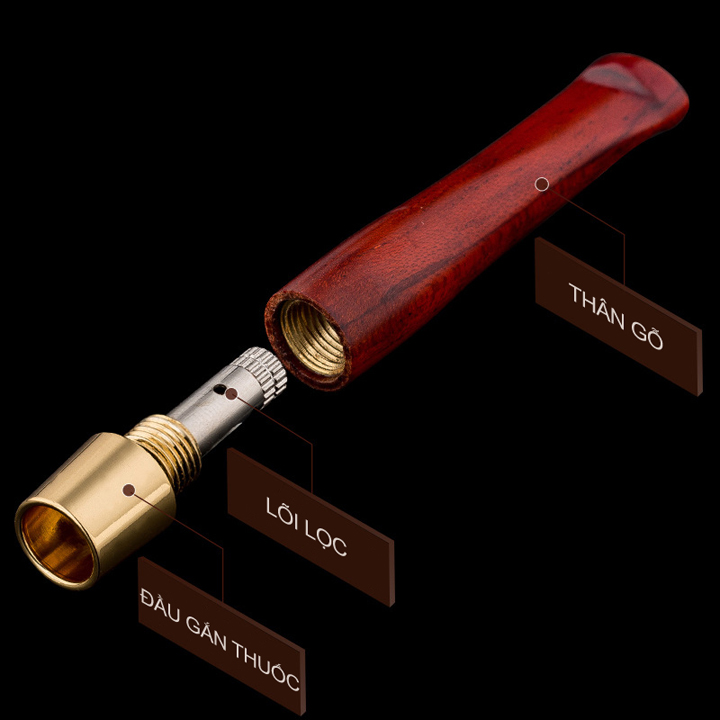 Tẩu thuốc, đầu lọc thuốc la gỗ đàn hương JB-2008