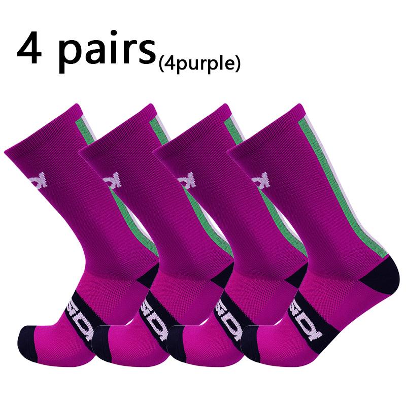 4 paresHigh Chất Lượng Cao Chuyên Nghiệp Đi Xe Đạp Tất MTB Nam Nữ Xe Đạp Tất Đường Thoáng Khí Tất Xe Đạp Thể Thao Ngoài Trời Tất Color: mxi1