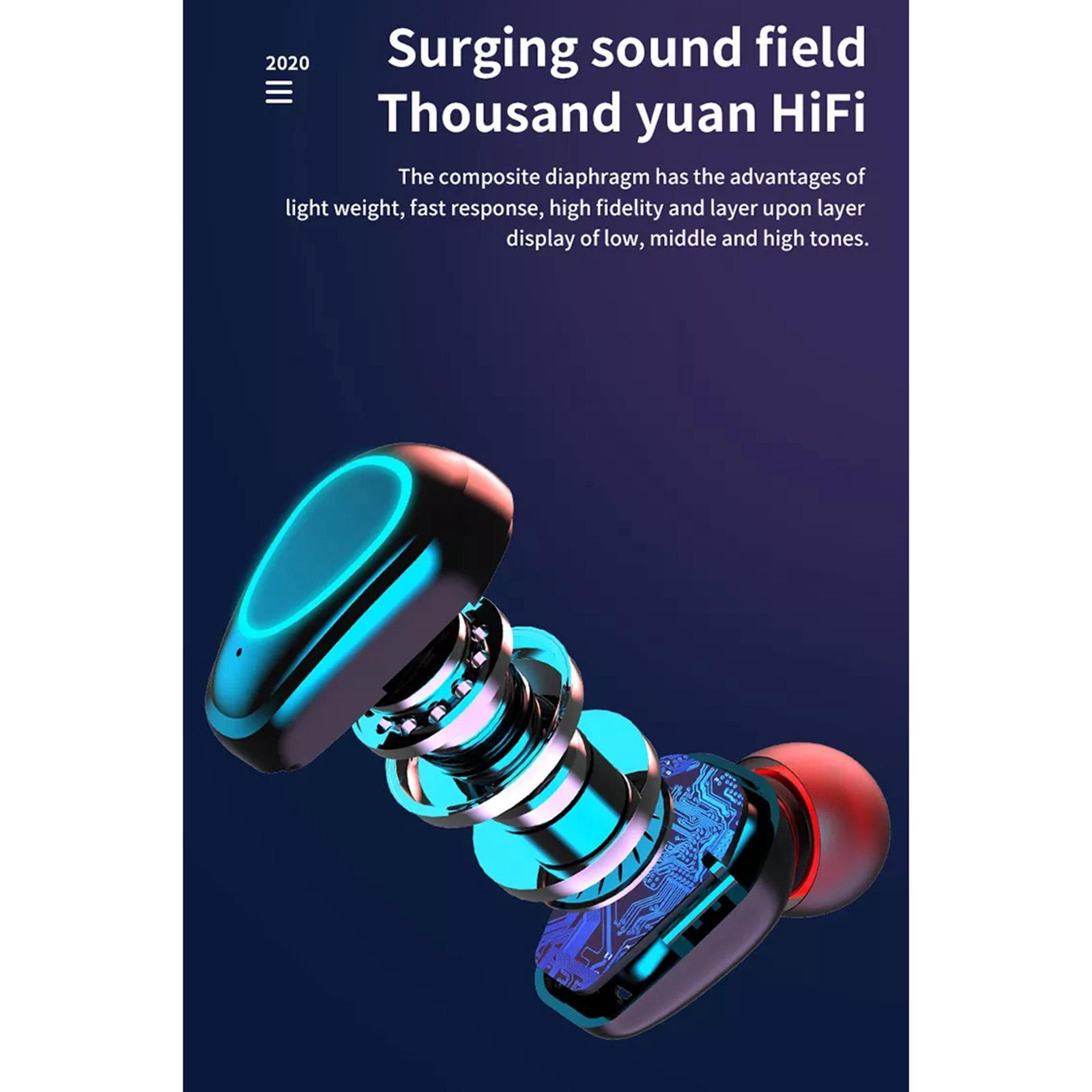 Waterproof Wireless Built in Mic Headset for Sport for Workout Black