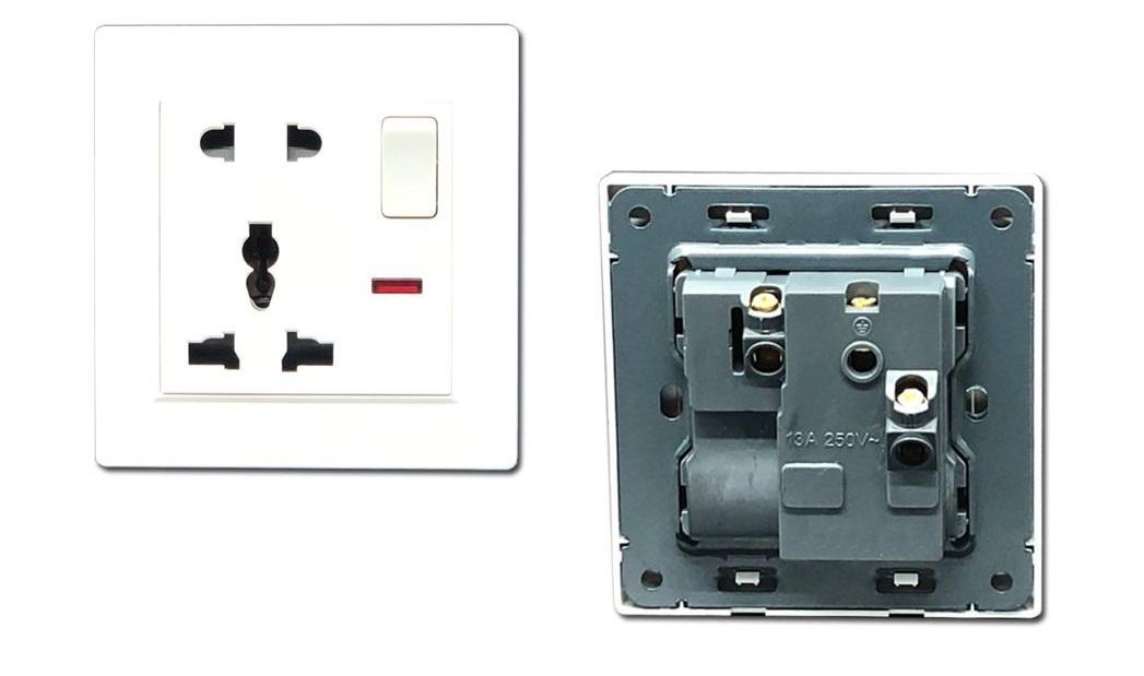 Ổ Cắm Điện Chống Giật Đơn Có Công Tắc TK-BS2P1S