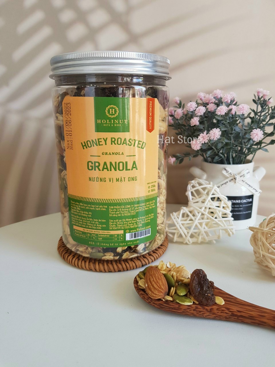 Ngũ Cốc Granola Nướng Vị Mật Ong Hạt Nhập Khẩu - thương Hiệu Holinut/500gram